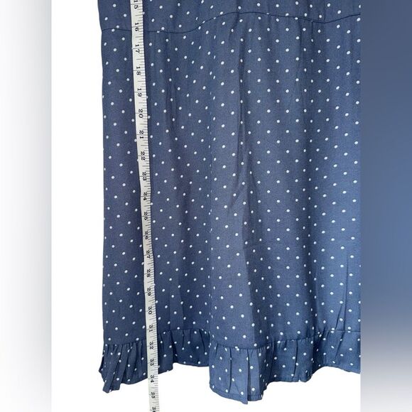 Abercrombie and Fitch Women’s Size Medium Blue Polka Dot Dress Flutter Sleeve - Picture 4 of 10